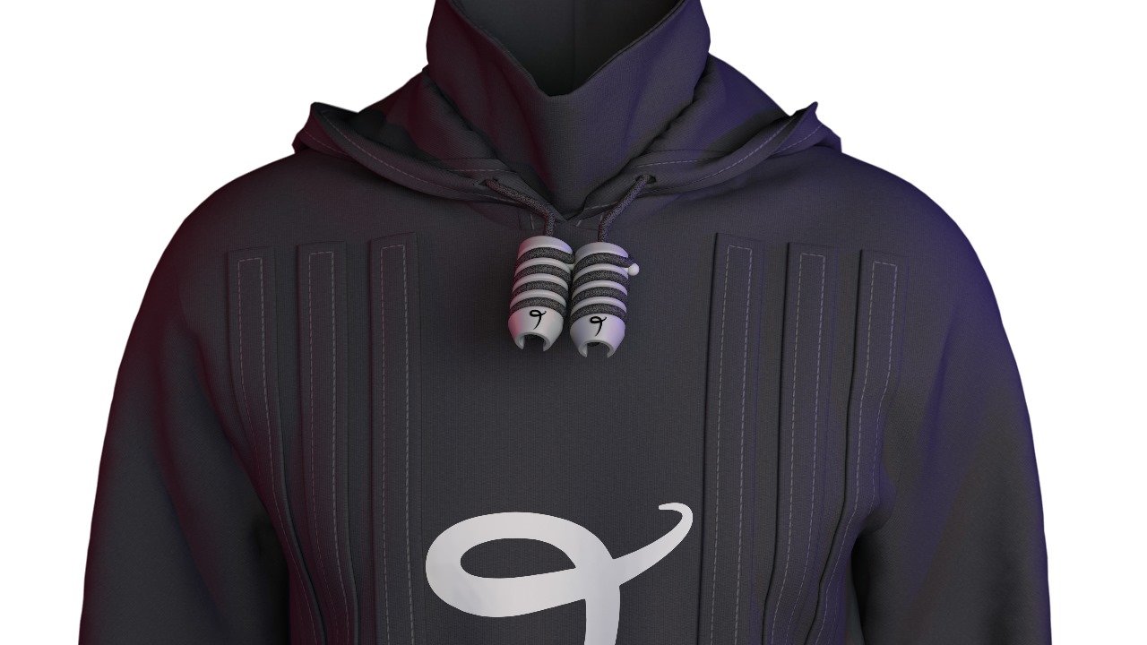 Twirlys G4 securing hoodie drawstrings, no more lost cords