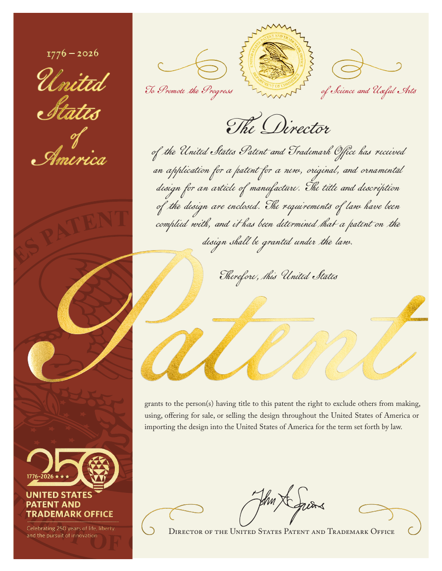United States Design Patent US D1,118,138 S, cover